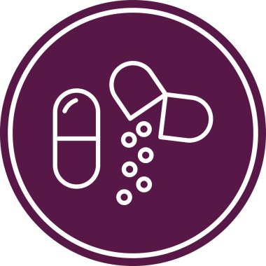 İlaç haplarının vektör illüstrasyonu, modern konsept simgesi