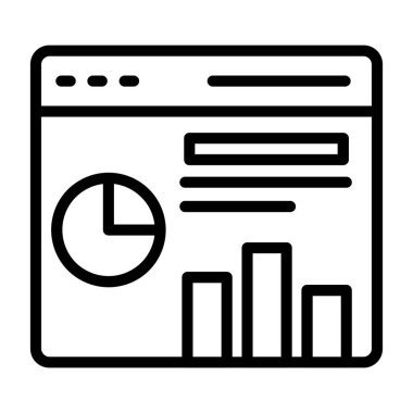 Analitik grafik simgesi. Beyaz arkaplanda izole edilmiş web tasarımı için analitik grafik vektör simgesi