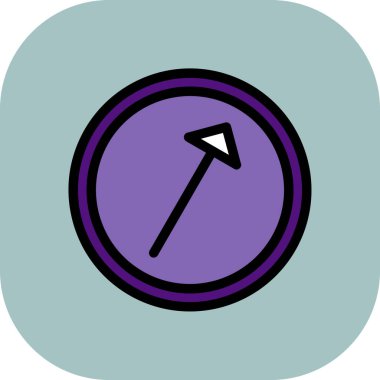 pusula düz vektör simgesi