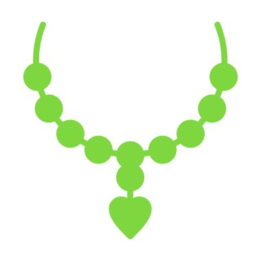 Yeşil kolye. Beyaz arkaplanda vektör simgesi