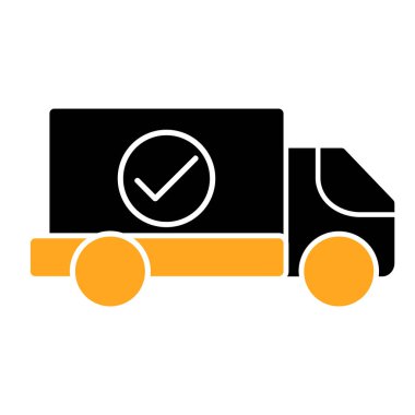 arkaplanda dağıtım kamyonu simgesi vektörü izole edildi