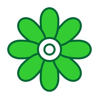 çiçek vektörü düz renk simgesi