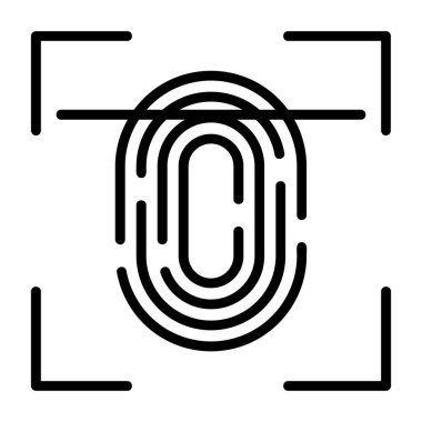 Parmak izi. Web simgesi basit illüstrasyon