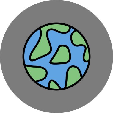 Toprak Gezegeni simgesi, vektör çizimi