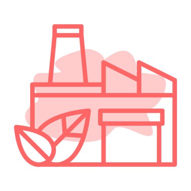 Fabrika İnce çizgi ikonu, fabrika ve fabrika konsepti, fabrika işaretli beyaz arka plan, fabrika ikonu mobil konsept için taslak tarzı ve