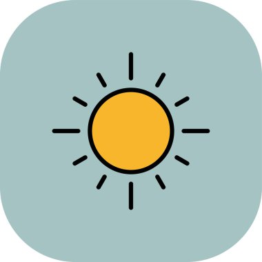 Güneş ikonu soyut bir grupta izole edildi