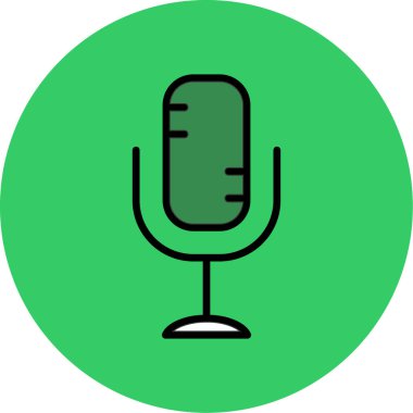 mikrofon simgesi, vektör illüstrasyonu