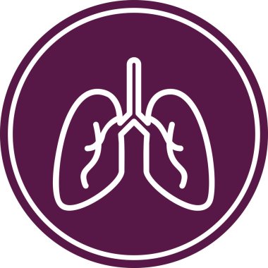 Akciğerler. Web simgesi vektör illüstrasyonu