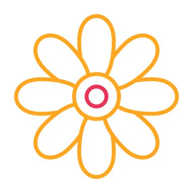 güzel çiçek dekoratif simge vektör çizim tasarım