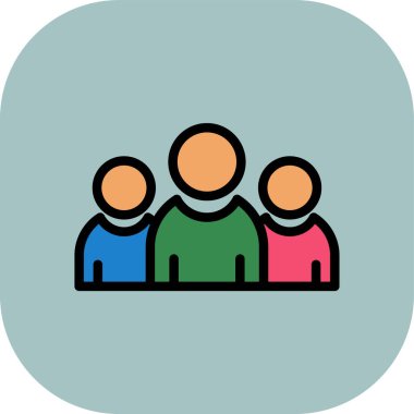 insanlar renk ikonu vektör illüstrasyonunu gruplandırır