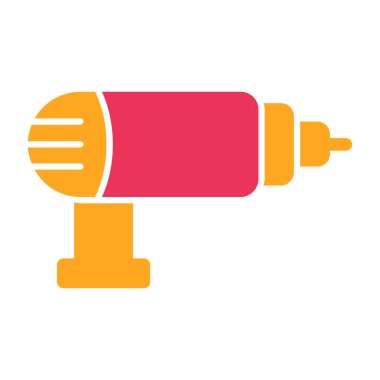 Web ve mobil uygulama tasarımınız için beyaz arkaplanda izole edilmiş sondaj makinesi simgesi vektörü, makine logosu konsepti