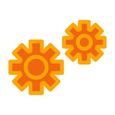 Web ve mobil uygulaması tasarımı, dişli logo kavramı için beyaz arka plan üzerinde izole dişli simge vektör