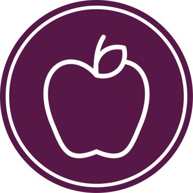 Elma. Web simgesi basit illüstrasyon