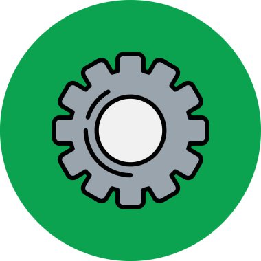 Vites vektör simgesi. Bu düz yuvarlak sembol turuncu ve sarı renkler kullanır ve beyaz arkaplanda izole edilir.