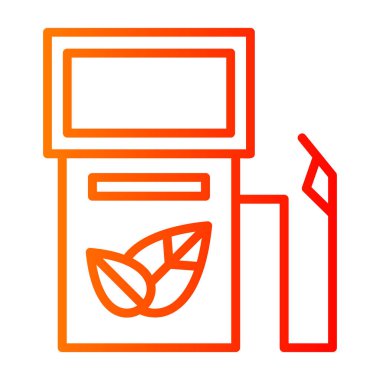 Yaprak simgesi olan bitki, basit çizgi illüstrasyonu