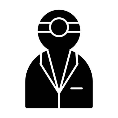 Stetoskop ve maske vektör illüstrasyon tasarımlı erkek doktor