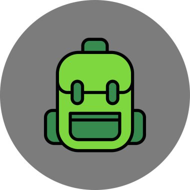 sırt çantası simgesi vektör illüstrasyonu