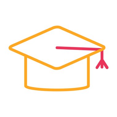 Mezuniyet şapka simgesi. vektör çizim