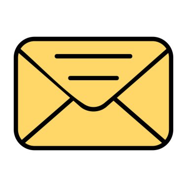 Beyaz arkaplanda izole edilmiş zarf simgesi, vektör illüstrasyonu, eps