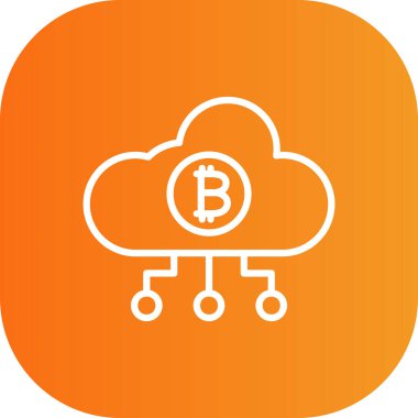 Bitcoin madencilik vektör simgesi
