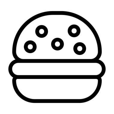Çizgi biçiminde hamburger fast food simgesi