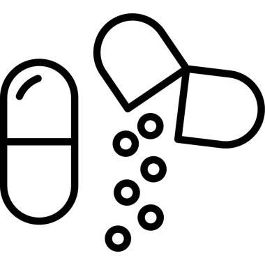 haplar ve kapsüller vektör simgesi