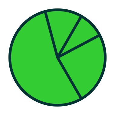 Pasta grafik simge vektör web ve mobil uygulaması tasarımı, pasta grafik logo kavramı üzerinde izole beyaz arka plan
