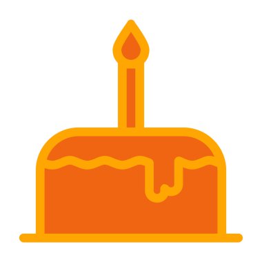 Mum ikonlu kek. Web için tatlı pasta vektör simgelerinin basit çizimi