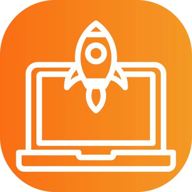 Bir dizüstü bilgisayar simgesinin vektör illüstrasyonu