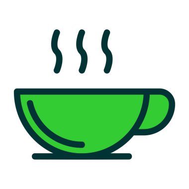 çay fincanı düz ikon vektör çizimi