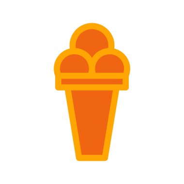 Dondurma koni vektör simgesi. beyaz arkaplanda izole edilmiş karikatür çizimi. dondurma vektör logosu.