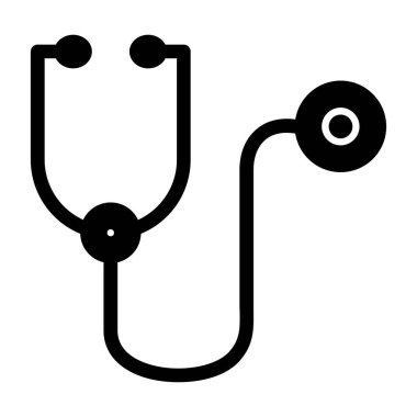 stetoskop web simgesi, vektör çizim