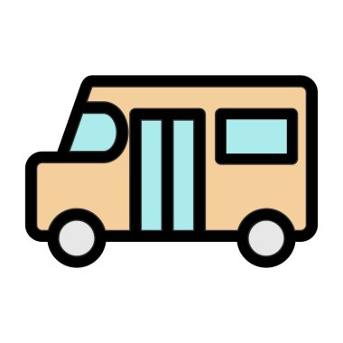 Kamyon. Web simgesi vektör illüstrasyonu