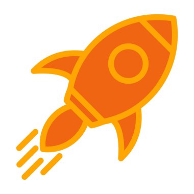 Roket. Web simgesi basit illüstrasyon