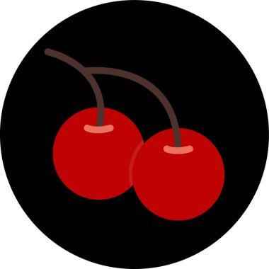 Lezzetli kiraz meyveli çizgi film vektör çizimi grafik tasarımı