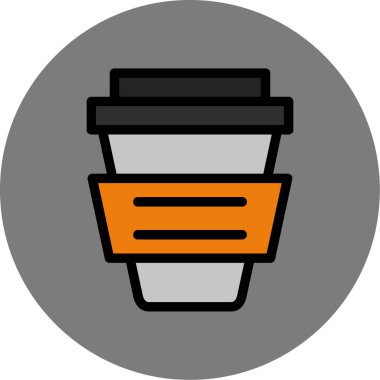 Kahve. Web simgesi basit illüstrasyon