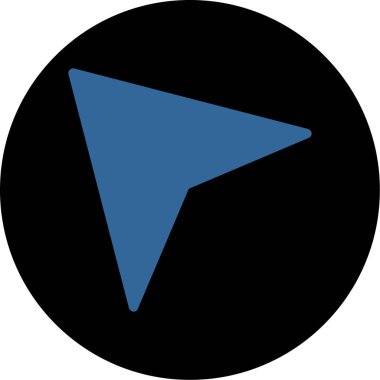 İlkel yuvarlak renklerden işaret simgesi seti. Bu mavi arkaplan üzerine siyah ve beyaz renklerle çizilmiş beyaz renktir.