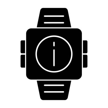 akıllı saat simgesi, basit siyah biçim