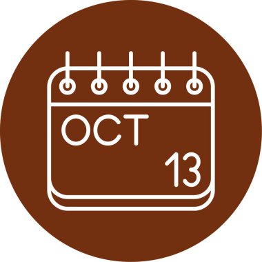 Tek bir takvimde 14 Ekim, basit bir takvim simgesi ile