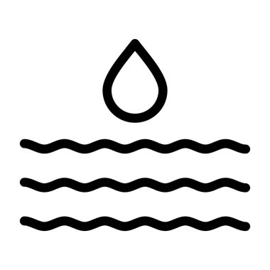 Su vektörü ince çizgi simgesi