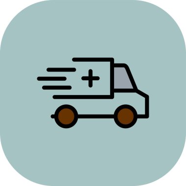 İlaç Teslimatı Web simgesi, vektör illüstrasyonu