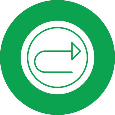 Düz yuvarlak vektör simgesinden sola dön