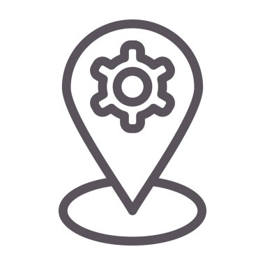 Harita işaretleyici simgesi, ana hatlı vektör illüstrasyonu