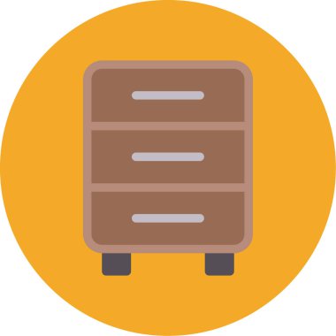 mobilya yassı simgeleri, vektör illüstrasyonu