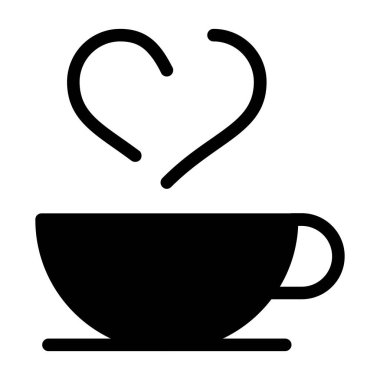 Kahve fincanı simgesi, basit vektör çizimi