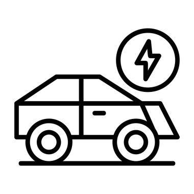elektrikli araba ikonu, taslak biçimi