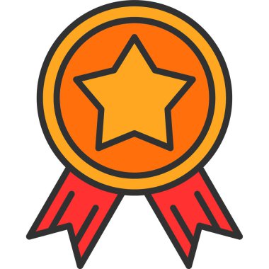 ödül rozeti simgesi doldurulmuş taslak biçimi