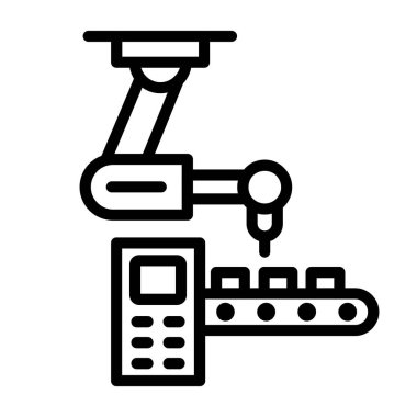 robotik kol simgesi vektör çizimi çizimi