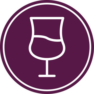 Bir bardak şampanya ikonu. vektör illüstrasyonu