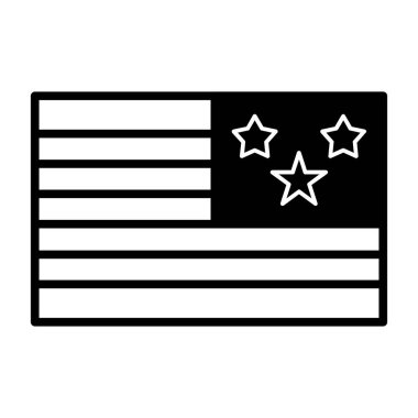 Bayrak ABD simgesi. Web ve mobil için Amerikan bağımsızlık vektör simgelerinin basit bir gösterimi